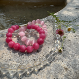 Pink bubblegum armbånd - guldbelagt