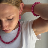 Pink bubblegum øreringe - guldbelagt