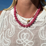 Pink bubblegum halskæde - guldbelagt