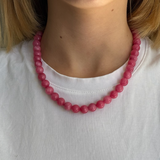 Pink bubblegum halskæde - guldbelagt
