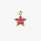 Pink stardust charm - guldbelagt