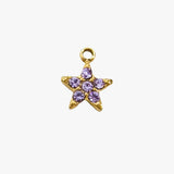 Purple stardust charm - guldbelagt