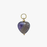 Plum stone heart - guldbelagt