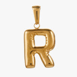 Big letter R charm - guldbelagt