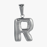 Big letter R charm - sølvbelagt