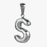 Big letter S charm - sølvbelagt