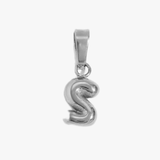 Letter S charm - sølvbelagt