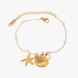 Sea treasure armbånd - guldbelagt