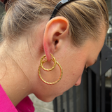 Små twisted hoops - guldbelagt