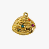 Sparkling seashell charm - guldbelagt