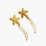 Starfish treasure øreringe - guldbelagt