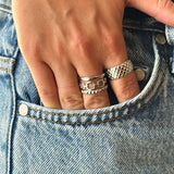 Stud ring - sølvbelagt