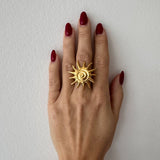 Sun swirl ring - guldbelagt