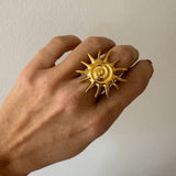 Sun swirl ring - guldbelagt