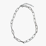 Chunky paperclip halskæde - sølvbelagt