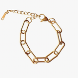 Chunky paperclip armbånd - guldbelagt