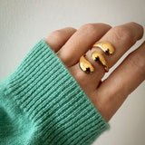 Tripple bubbly ring - guldbelagt