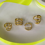 Tripple bubbly ring - guldbelagt