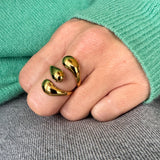 Tripple bubbly ring - guldbelagt