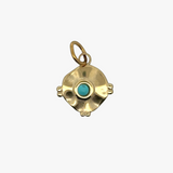 Turquoise treasure charm - guldbelagt