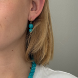 Turquoise bubblegum øreringe - guldbelagt