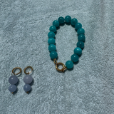 Turquoise bubblegum armbånd - guldbelagt