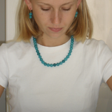 Turquoise bubblegum halskæde - guldbelagt