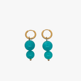Turquoise bubblegum øreringe - guldbelagt