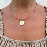 White daisy charm - guldbelagt